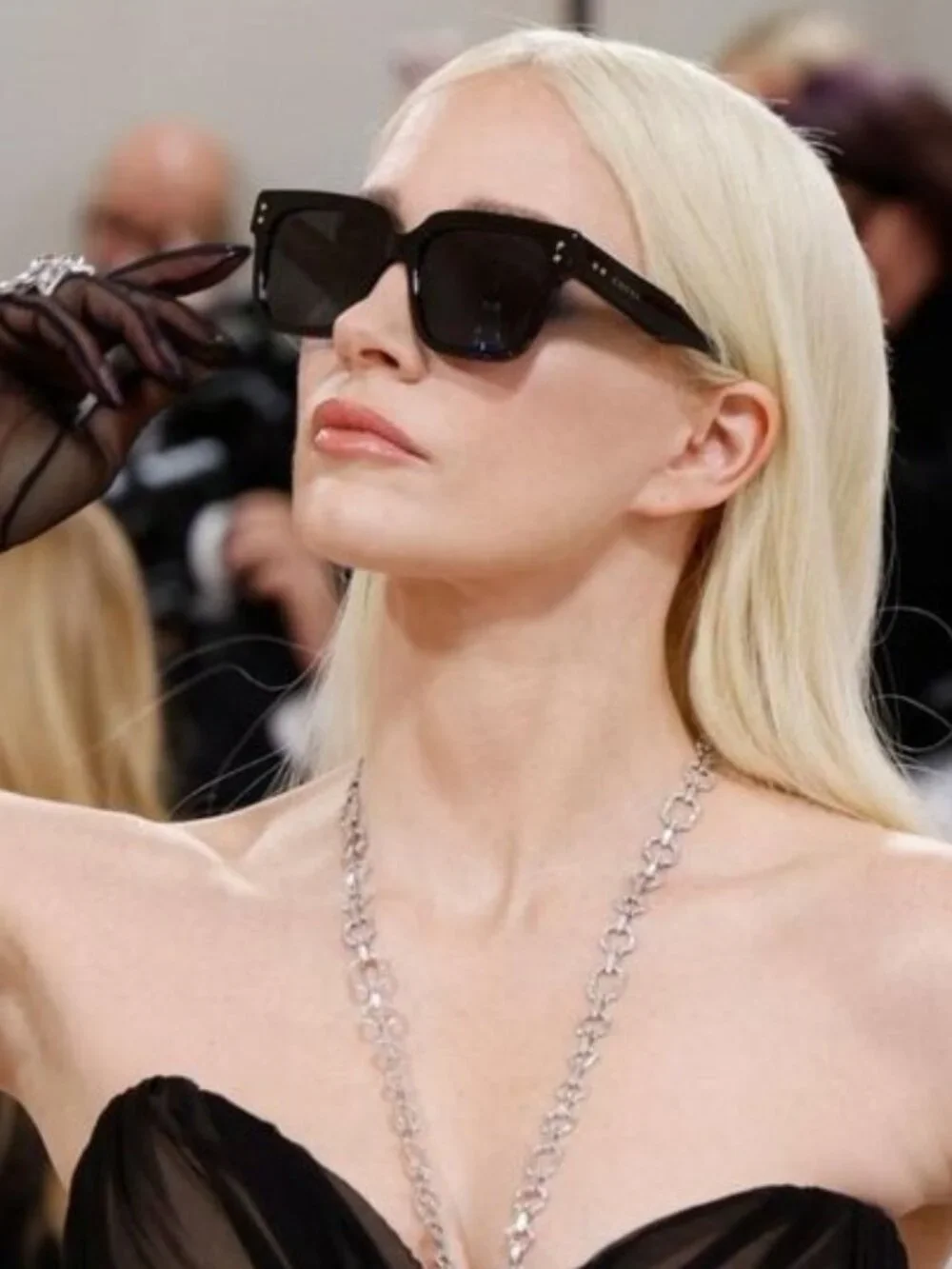 Gucci GG1084S 001 Sunglasses Black Square Frame, Grey Lenses